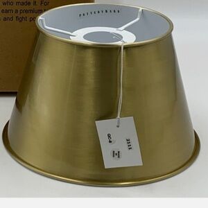 NWT Pottery Barn Hood Tapered Metal Shade Antique Brass Small 9.25" Diam